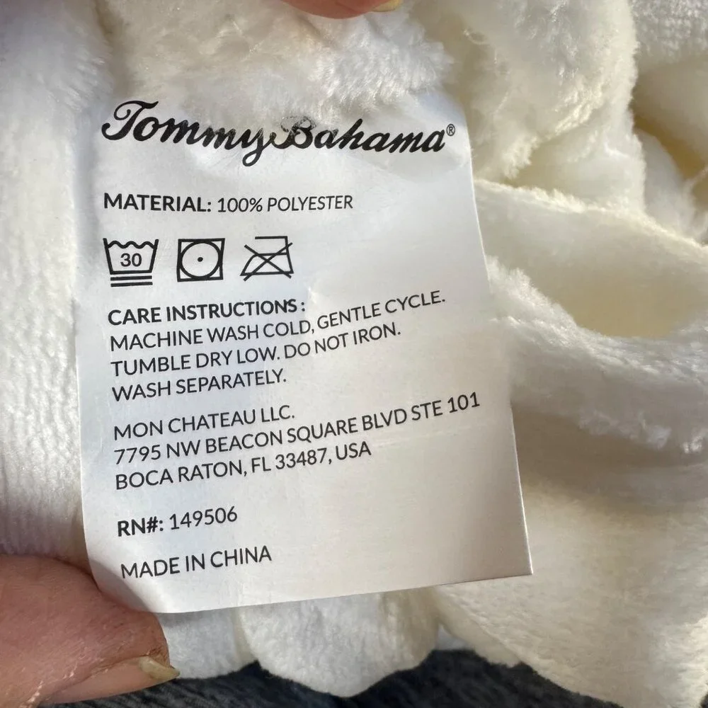 Tommy Bahama Ultra Soft White Flannel Throw Blanket 50